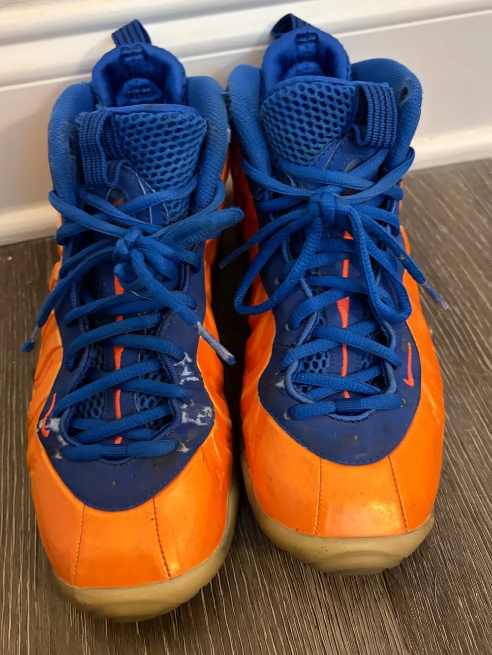 Nike Kids Blue and Orange High-Top Sneakers